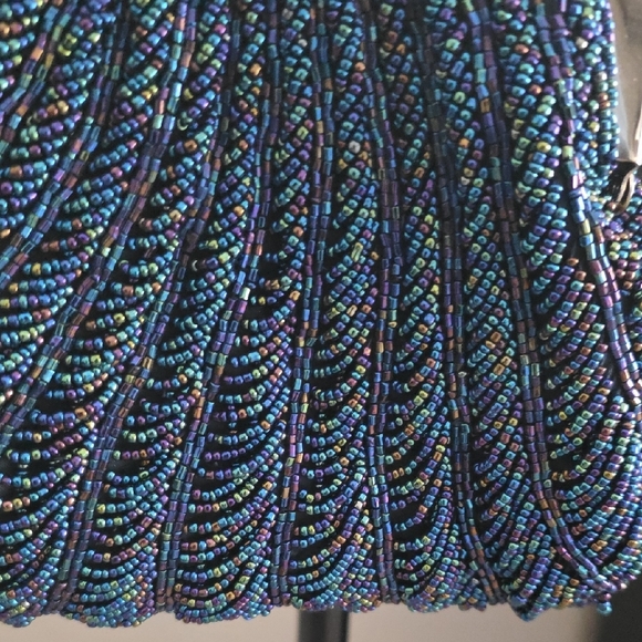 Elegant Blue Beaded Evening Bag - Picture 3 of 8